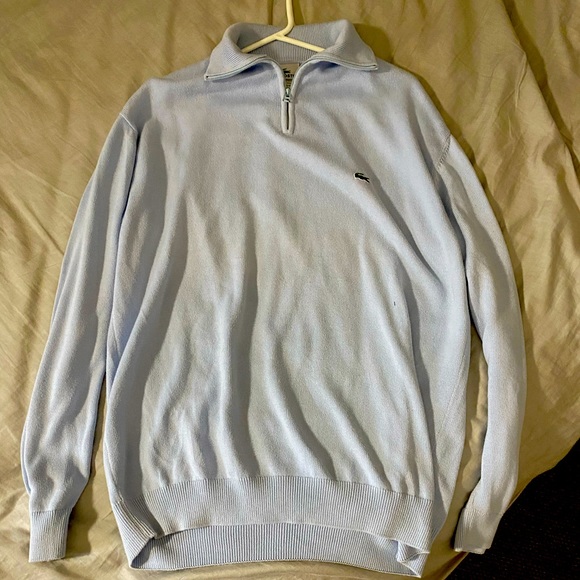Lacoste light blue quarter zip. Perfect condition - Picture 1 of 4
